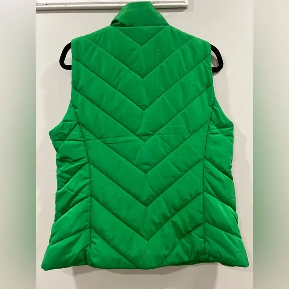 Michael Kors Quilted Puffer Vest Lightweight, Sleeveless & Full-zip Green NWT - Picture 3 of 7